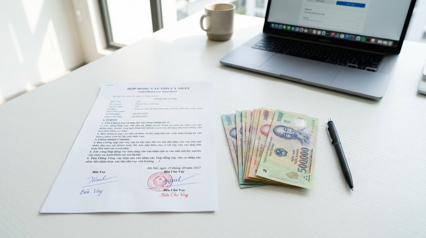 NỢ XẤU CÓ BỊ ĐI TÙ KHÔNG? RANH GIỚI DÂN SỰ VÀ HÌNH SỰ CẦN BIẾT 3 Hợp đồng vay vốn cá nhân và ranh giới dân sự hình sự